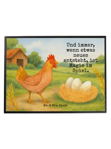 Mr. & Mrs. Panda Schreibtischunterlage Huhn Stolz Design mit Spruch in Weiß