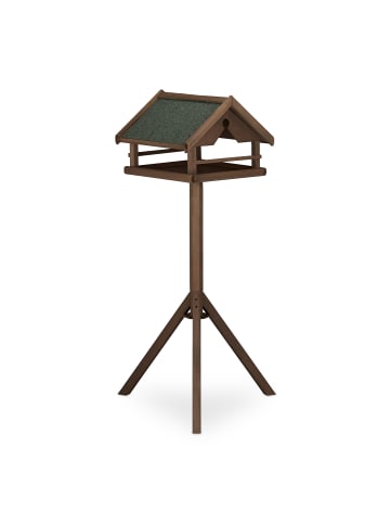 relaxdays Vogelfutterhaus in Dunkelbraun/ Grün - (B)62 x (H)120 x (T)55 cm