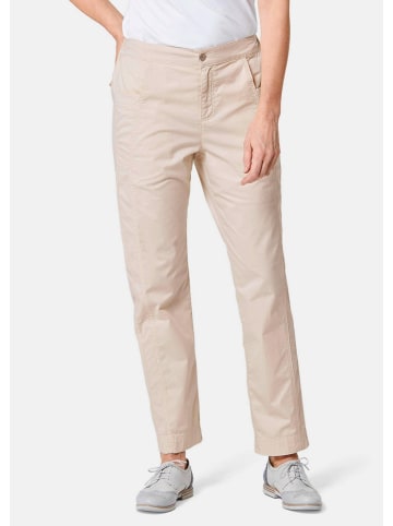 GOLDNER Kurzgröße:  Elastische Hose mit extra Nähten in sand