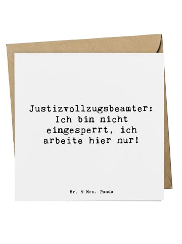 Mr. & Mrs. Panda Deluxe Karte Spruch Justizvollzugsbeamter mit S... in Weiß