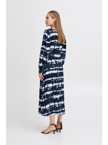ICHI Kleid IHVARIEL Regular fit in Blue Fossil Ikat aop