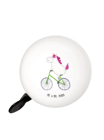 Mr. & Mrs. Panda Fahrrad-Klingel Einhorn Radfahrer ohne Spruch in Weiß