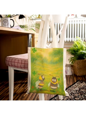Mr. & Mrs. Panda Shopping Tasche Hummeln Kleeblatt Design ohne S... in Weiß