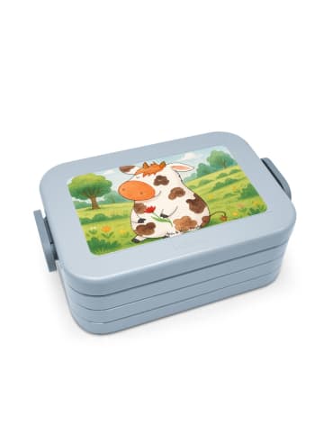 Mr. & Mrs. Panda Brotdose Kuh Design ohne Spruch in Blau Pastell