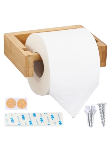 HENNEZ Toilettenpapier-Halter Wand Maria Bambus Braun