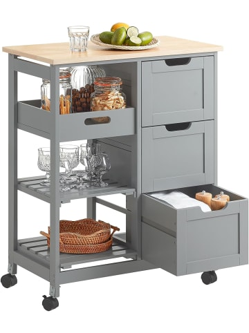 SoBuy Küchenwagen in Hellgrau - (B)67 x (H)84,5 x (T)37cm