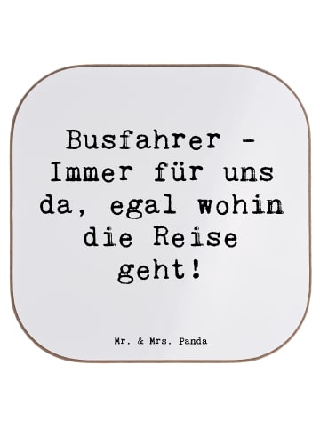 Mr. & Mrs. Panda Bierdeckel Spruch Busfahrer Held mit Spruch in Weiß