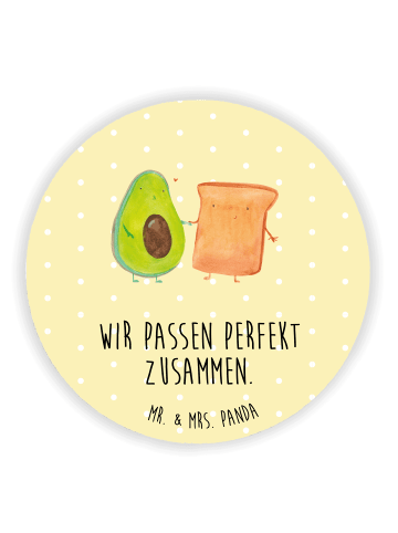 Mr. & Mrs. Panda rundmagnet Avocado Toast mit Spruch in Gelb Pastell
