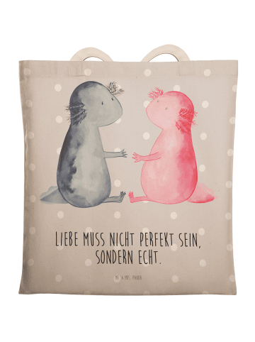 Mr. & Mrs. Panda Tüte Axolotl Liebe mit Spruch in Grau Pastell