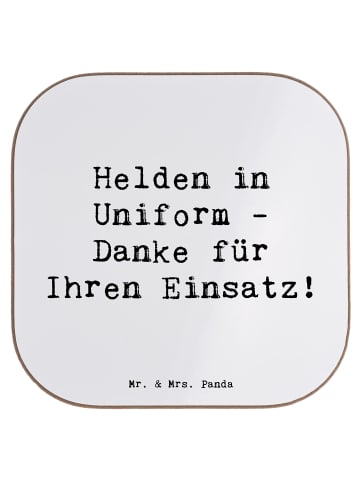 Mr. & Mrs. Panda gläseruntersetzer Spruch Polizist Held mit Spruch in Weiß
