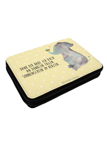 Mr. & Mrs. Panda Federtasche Elefant Biene mit Spruch in Gelb Pastell