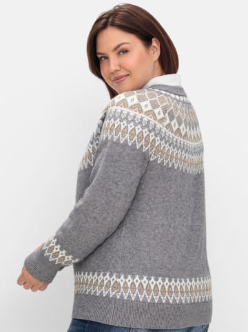 sheego by Joe Browns Strickpullover in grau meliert