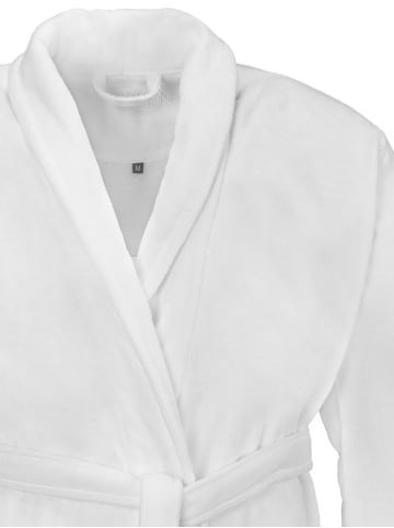 Vossen Bademantel mit Schalkragen in weiss