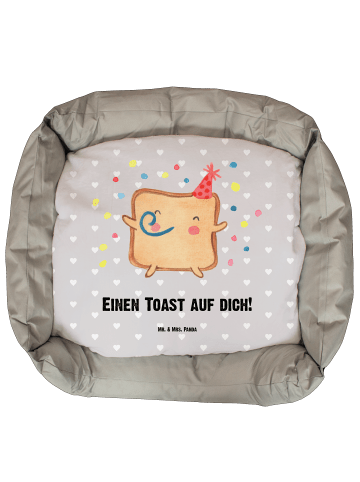 Mr. & Mrs. Panda Hundebett Toast Party mit Spruch in Grau Pastell