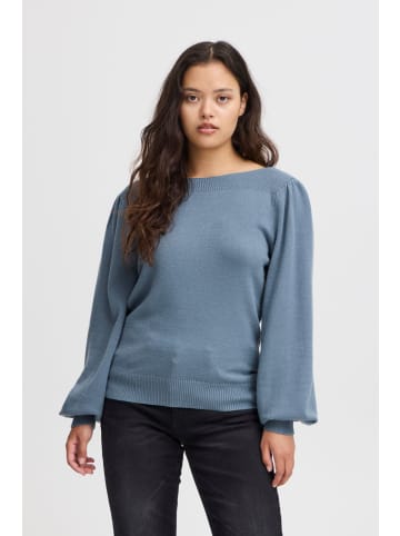 ICHI Strickpullover IHVIRELLE LS 20121631 moderner Strickpullover in Blau
