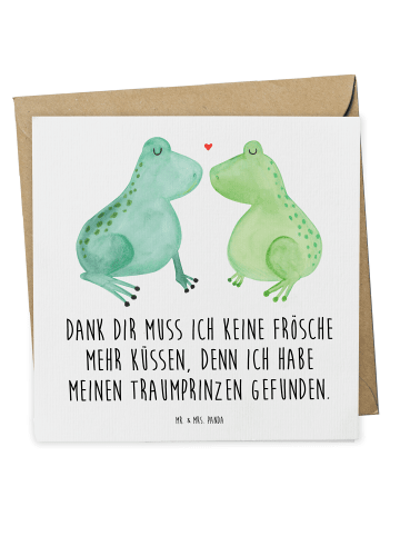 Mr. & Mrs. Panda Grußkarte Frosch Liebe mit Spruch in Weiß