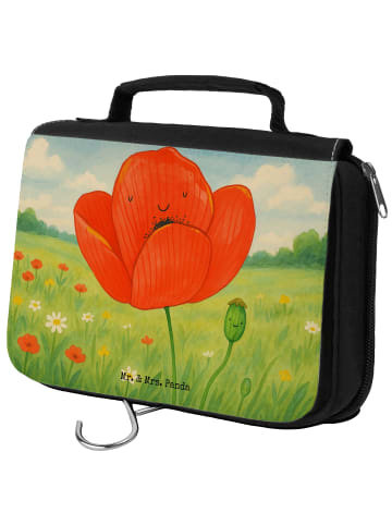 Mr. & Mrs. Panda Kulturbeutel Blume Mohnblume Design ohne Spruch in Weiß