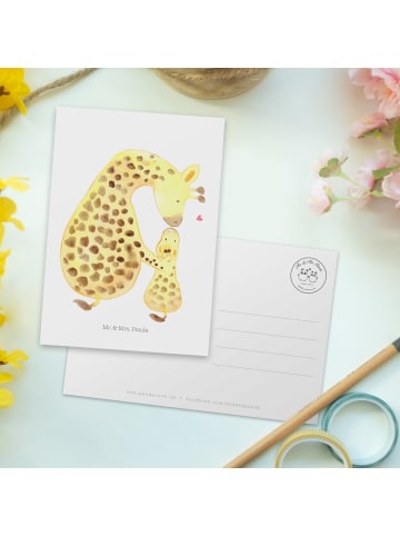 Mr. & Mrs. Panda Grußkarte Giraffe Kind ohne Spruch in Weiß