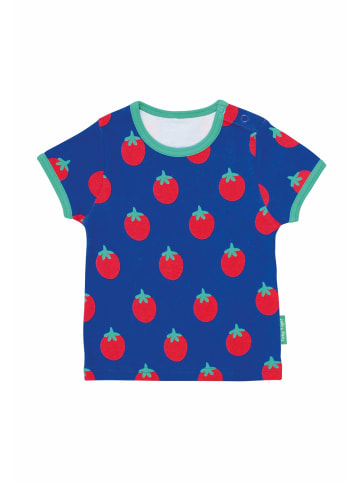 Toby Tiger T-Shirt mit Tomaten Print in blau