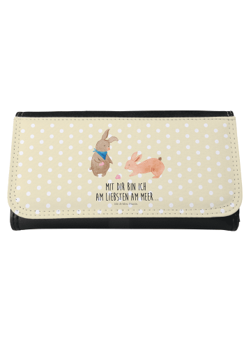 Mr. & Mrs. Panda Damen Geldbörse Hasen Muschel mit Spruch in Gelb Pastell