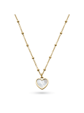 s.Oliver Kette Pearl Heart in gold