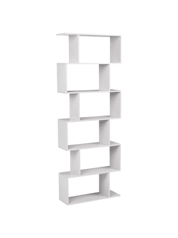 Beliani Bücherregal VALDOSA in Weiß - (W) 70 x (H) 190 x (L) 24 cm