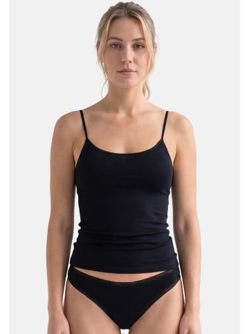 Conta Spaghetti Top Modal in Schwarz / beige