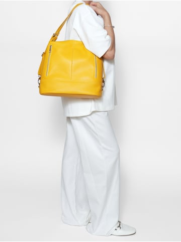 Viola Castellani Konvertierbare Schultertasche zum Rucksack in YELLOW