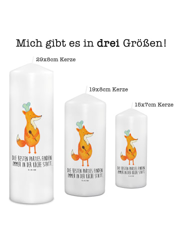 Mr. & Mrs. Panda Kerze Fuchs Koch mit Spruch in Weiß