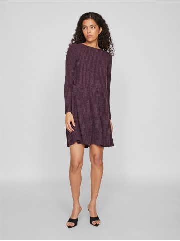 Vila Minikleid Langarm Gerippter Stoff Regular Fit in Ziegelrot