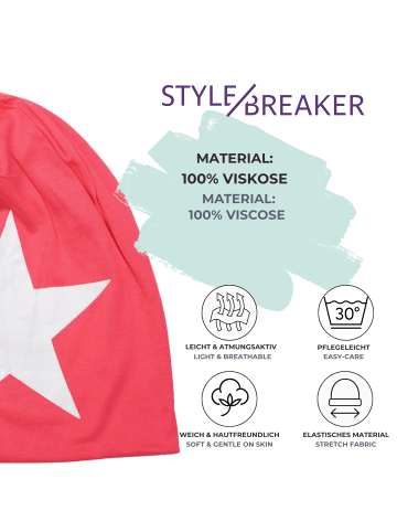 styleBREAKER Beanie Mütze in Rot-Weiß