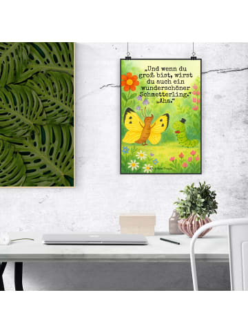 Mr. & Mrs. Panda Bild Raupe Schmetterling Design mit Spruch in Weiß
