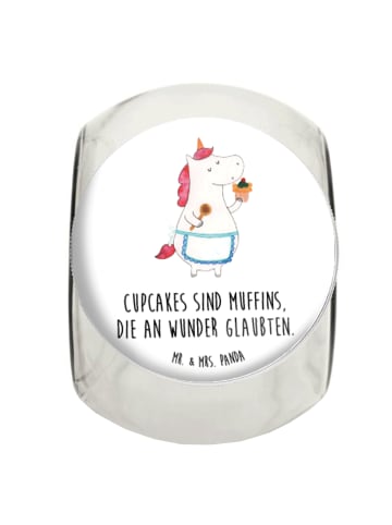 Mr. & Mrs. Panda Glasdose Einhorn Küche mit Spruch in Weiß