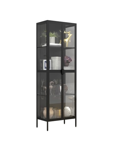 ebuy24 Vitrinenschrank FlokaXXL schwarz Schwarz 60 x 35 cm