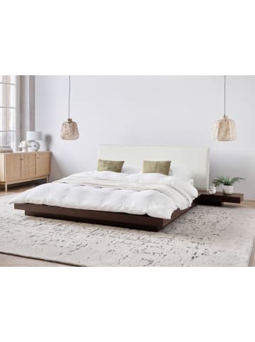 Beliani Doppelbett ZEN in Braun/Weiß - (W) 308 x (H) 86 x (L) 229 cm