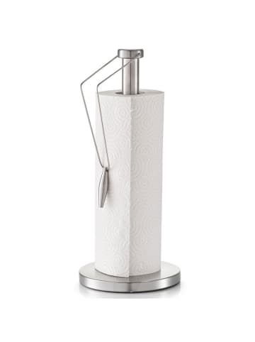 Zeller Küchenrollenhalter AELTRA - Edelstahl in Silbern, Ø 15 x 34 cm