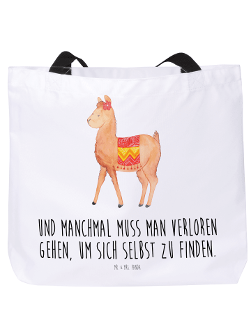Mr. & Mrs. Panda Tasche Alpaka Stolz mit Spruch in Weiß