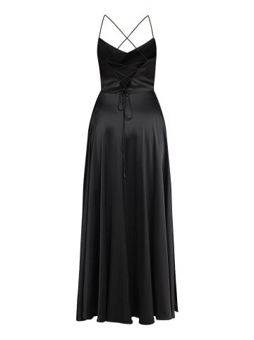 Vera Mont Abendkleid mit Wasserfallausschnitt in Schwarz