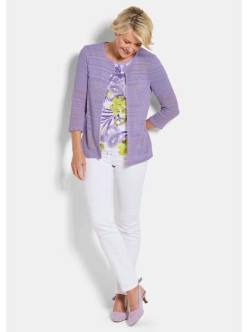 GOLDNER Shirtjacke mit Häkchenverschluss in flieder