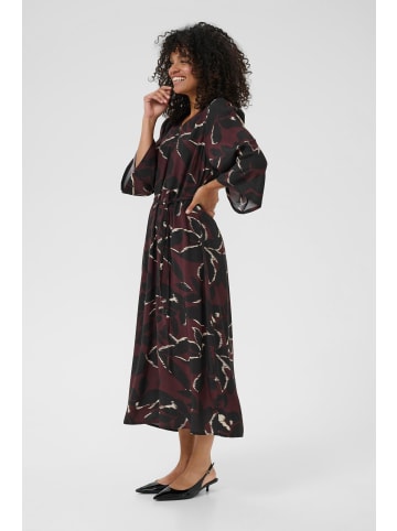 Kaffe Kleid KAmille Tight fit in Windsor Wine/Black Flower