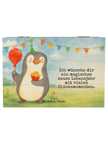 Mr. & Mrs. Panda Erinnerungsbox Pinguin Geburtstag Design mit Sp... in Weiß
