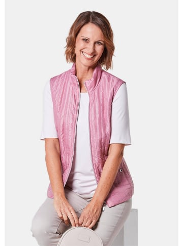 GOLDNER Leichte Steppweste mit Stehkragen in magnolie
