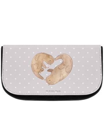 Mr. & Mrs. Panda Kulturbeutel Otter Herz ohne Spruch in Grau Pastell