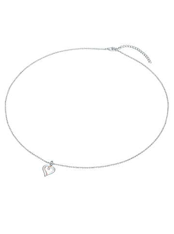 Lulu & Jane Kette Herzaus Sterling Silber Diamant in silber/roségold