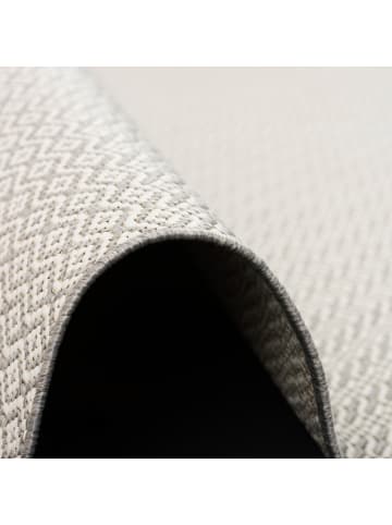 Pergamon In- und Outdoor Teppich Flachgewebe Carpetto in Silber Creme