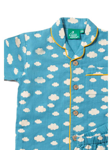 Little Green Radicals Button Through Pyjama Short Set in Blue