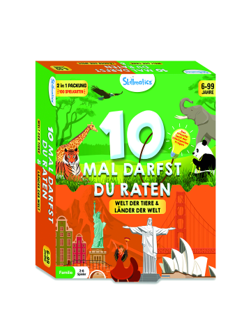 Skillmatics Kartenspiel 10 Mal Darfst Du Raten Tiere & Länder ab 6 Jahre in Mehrfarbig