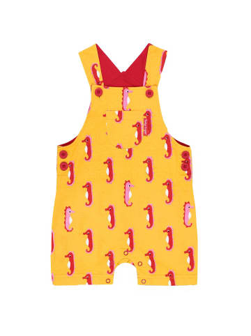 Toby Tiger Latzhose mit Seepferdchen Print in gelb
