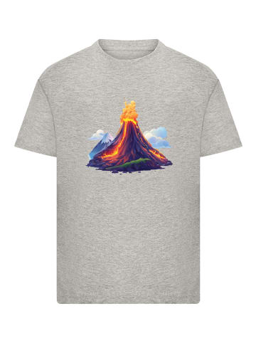 F4NT4STIC T-Shirt Vulkanausbruch in grau meliert