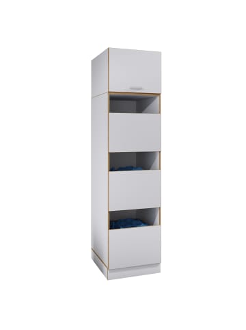 VCM  Wäscheschrank mit 4 Fächern & Türen Rislo SD XXL in Weiß
